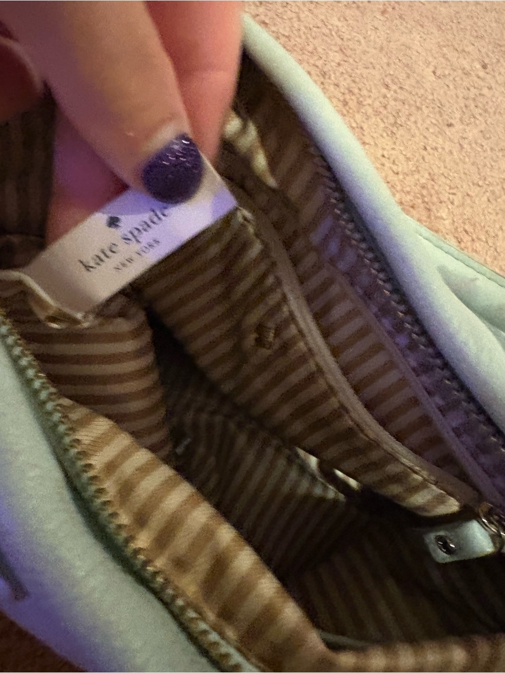 kate spade Light blue Pebbled Leather Shoulder Bag - Picture 9 of 12